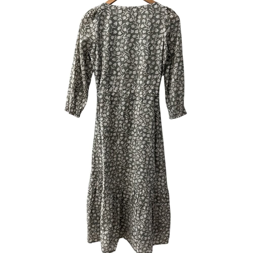 Emerson Fry Olive Green Floral Midi Dress - Picture 7 of 10